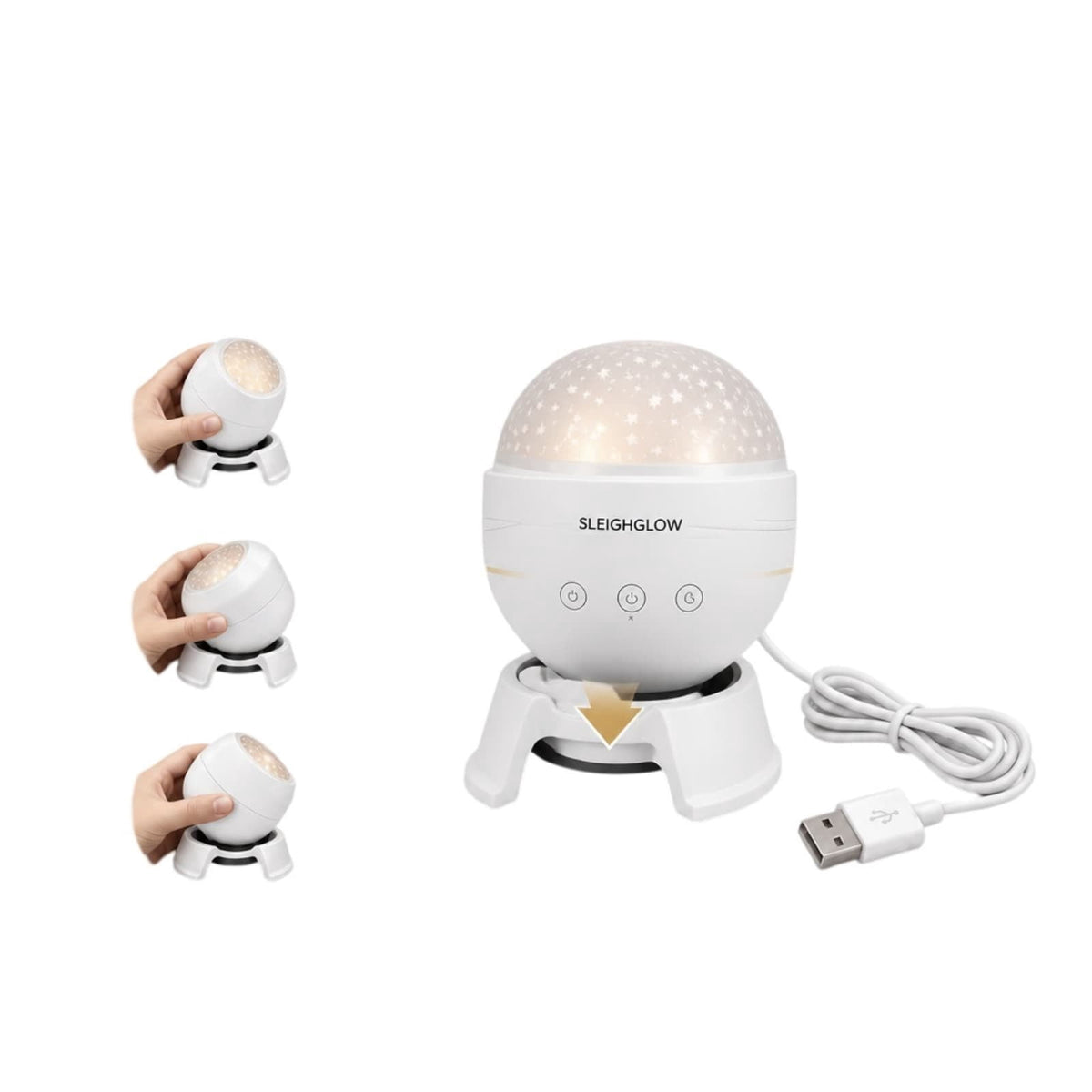 Magical Christmas Projection Night Light, USB Powered Holiday Projector with Festive Wall and Ceiling Effects for Bedroom, Living Room and Christmas Party Ambiance