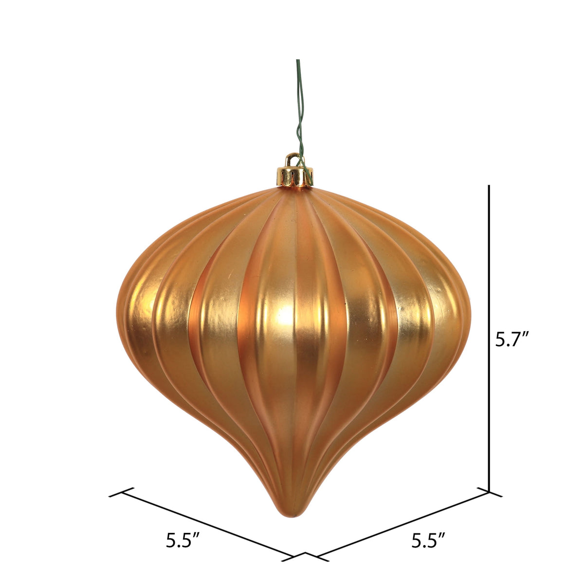 Vickerman 5.7" Burnished Orange Matte Onion Christmas Ornament, UV treated, Set of 3