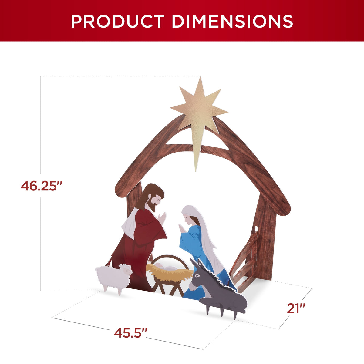Best Choice Products 4ft Outdoor Nativity Scene, Weather-Resistant Decor, Christmas Family Yard Decoration, PVC - White