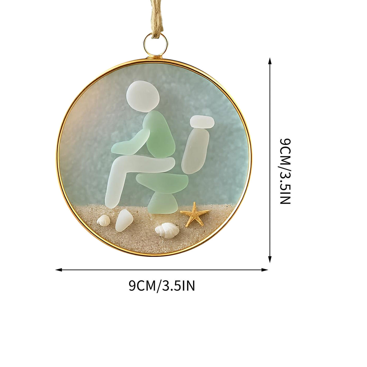 Lunxisen 1 Pcs Sea Glass Nativity: Jesus’ Birth Christmas Ornament,Coastal Inspired Sea Glass Nativity Ornament,Handmade Nativity Scene, with Shells and Starfish