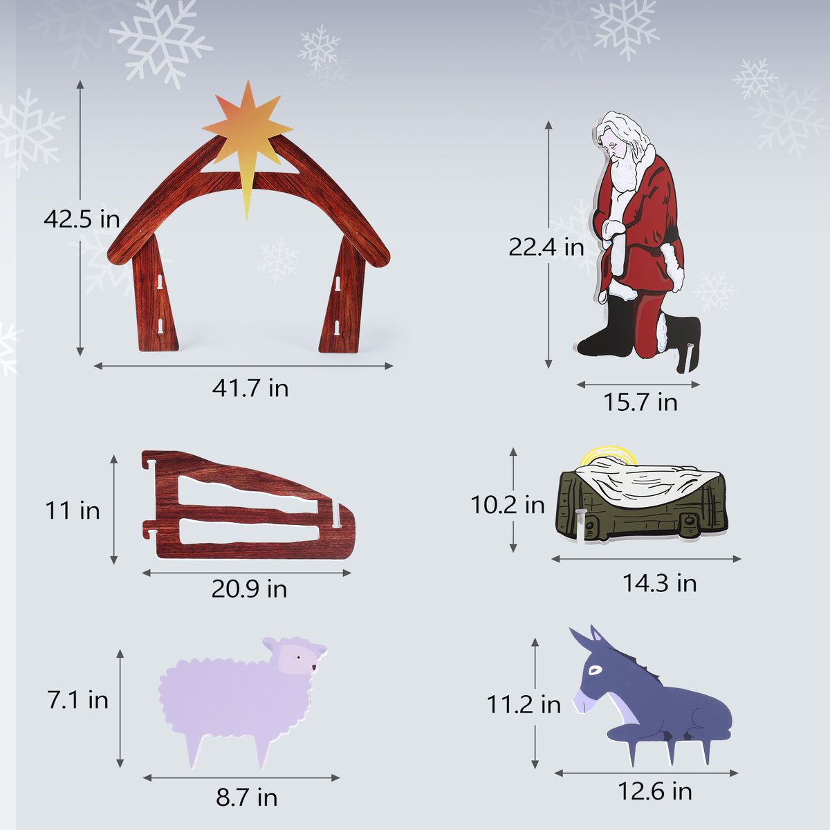 Ktaxon Christmas Outdoor Nativity Scene Large Holy Family Christmas Decorations for Front Yard and Church