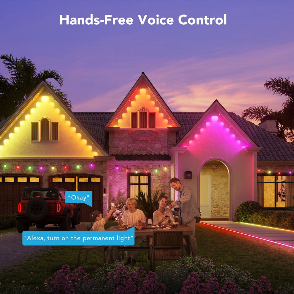 Govee 100ft RGBIC Permanent Outdoor Lights with 72 Lights, White version