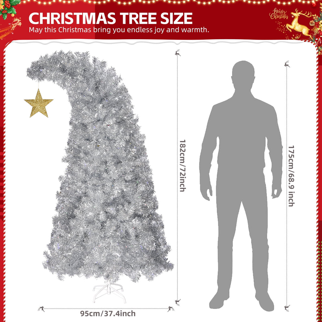Ktaxon 8 FT Pre-lit Christmas Tree, Xmas Tree Hinged Branches with 500 RGB Lights and 1500 Branch Tips APP Controlled, for Holiday Party Store Office Home, White