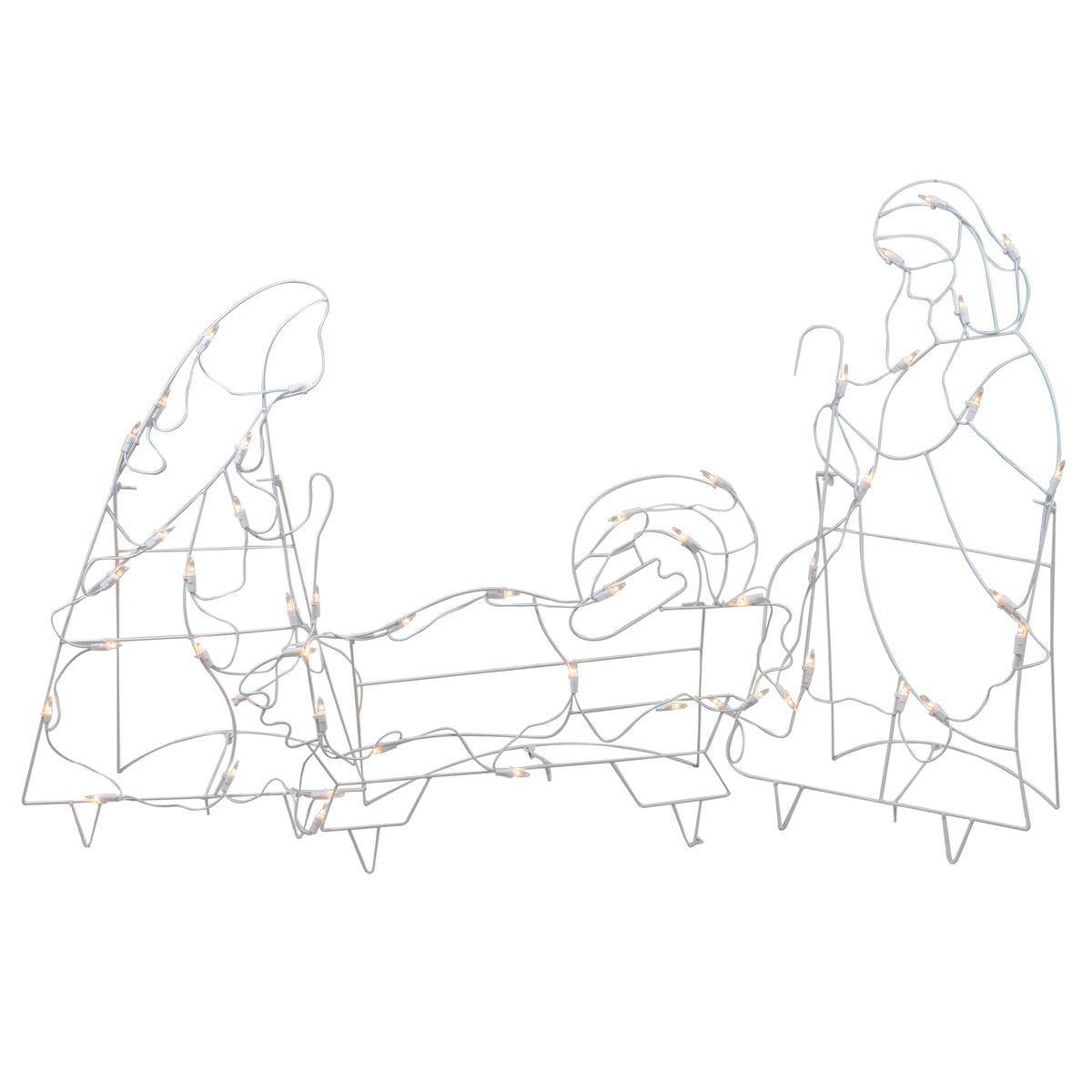 3-Piece Lighted Holy Family Nativity Scene Outdoor Christmas Decoration Set