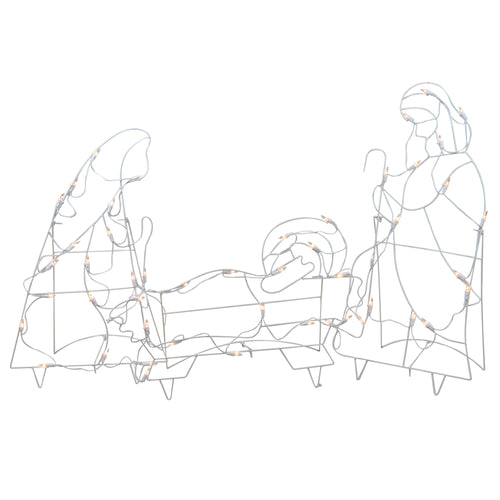 3-Piece Lighted Holy Family Nativity Scene Outdoor Christmas Decoration Set