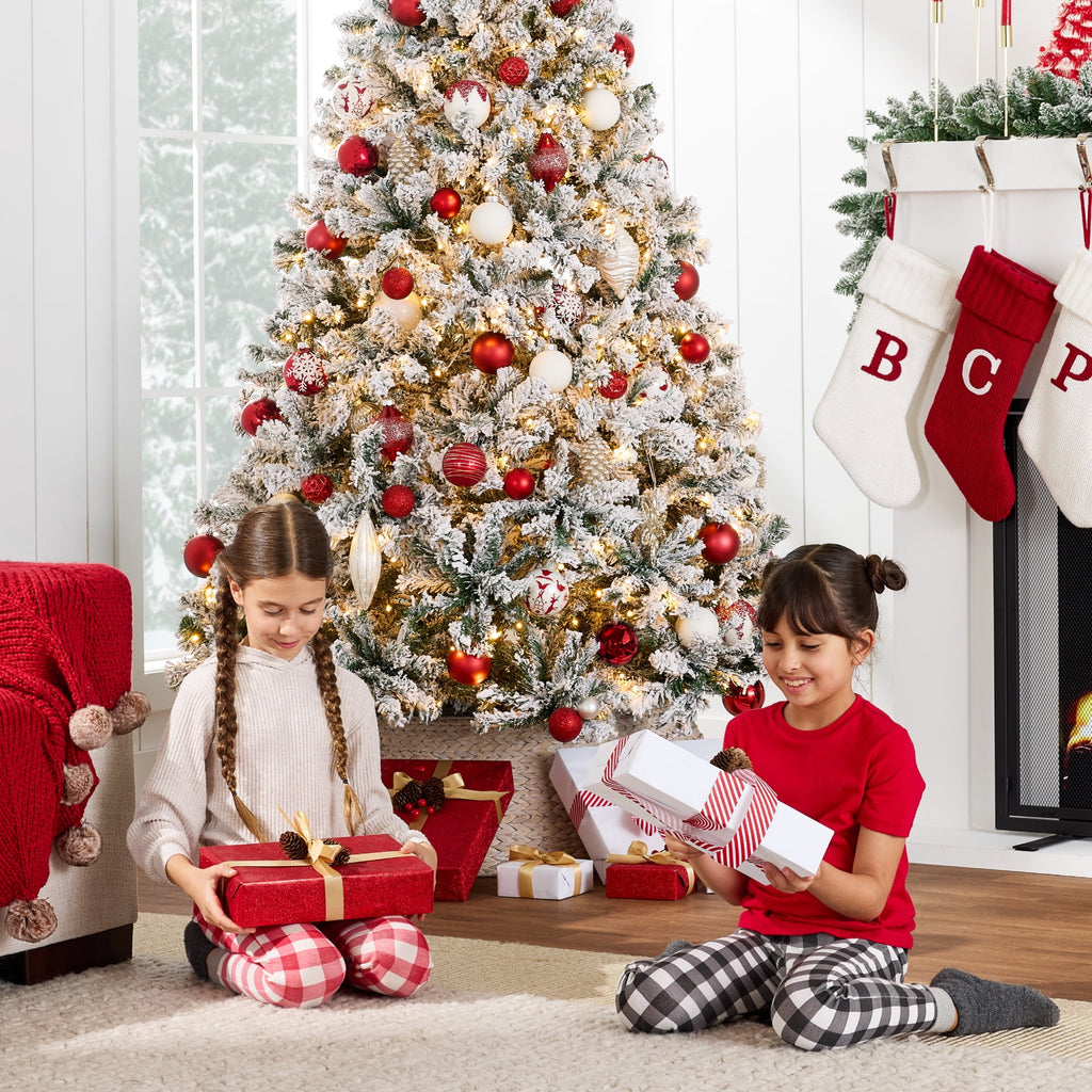 Best Choice Products 6ft Artificial Christmas Tree w/ Twinkling Lights, Full Flocked Pre-Lit Pine, 250 Lights