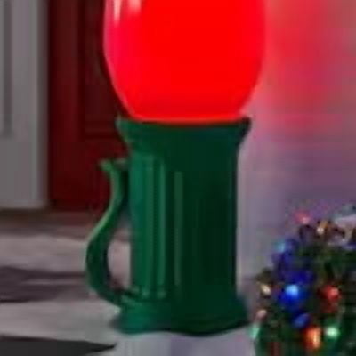3 ft. Battery Operated LED Jumbo Red Bulb Holiday Yard Decoration