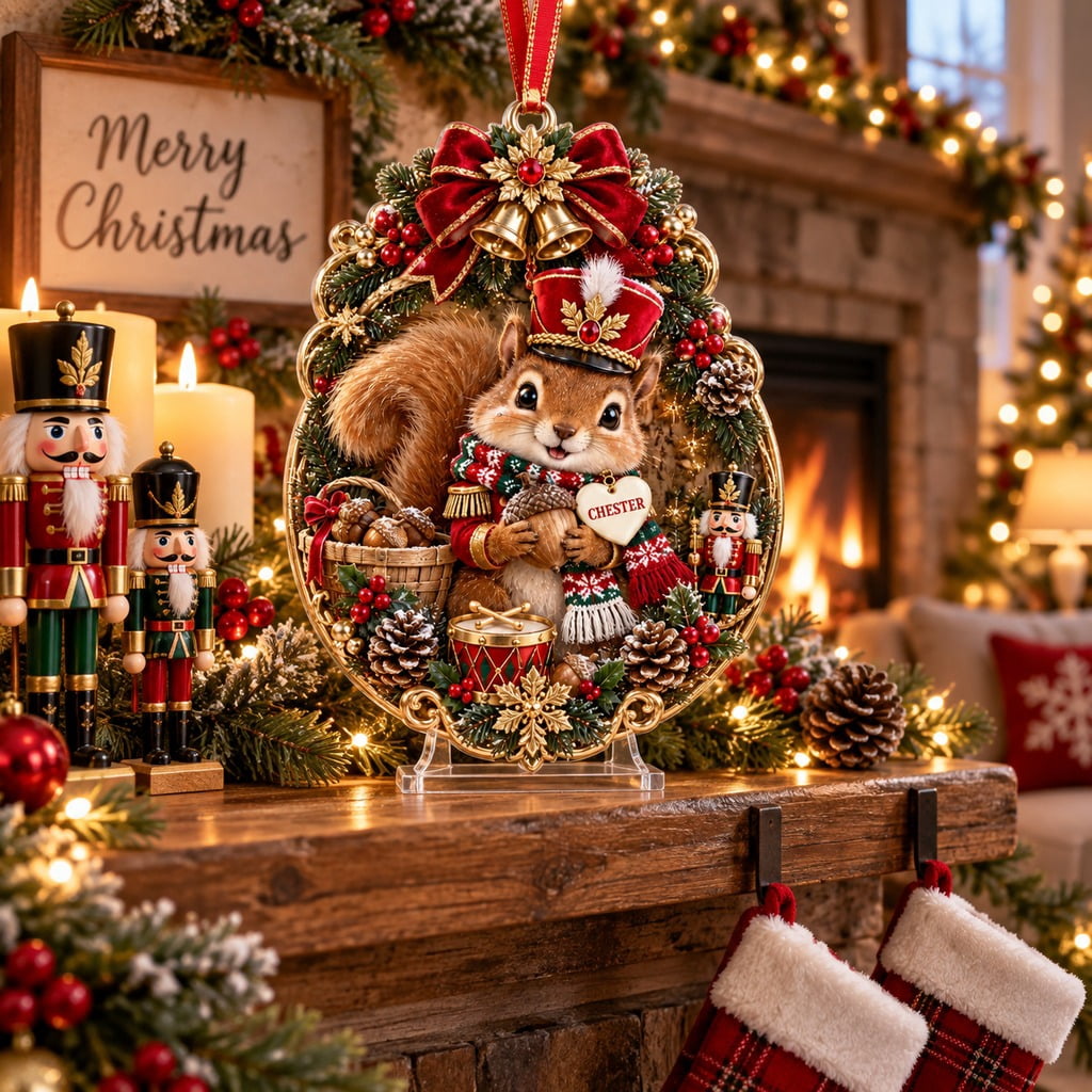 Personalized Christmas Ornament Squirrel Nutcracker Tree Decor