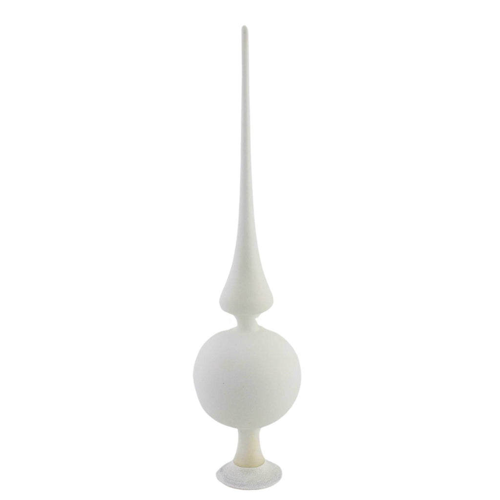 Inge Glas Rudi Reindeer Tree Topper White Matte Nose Red 21395T032