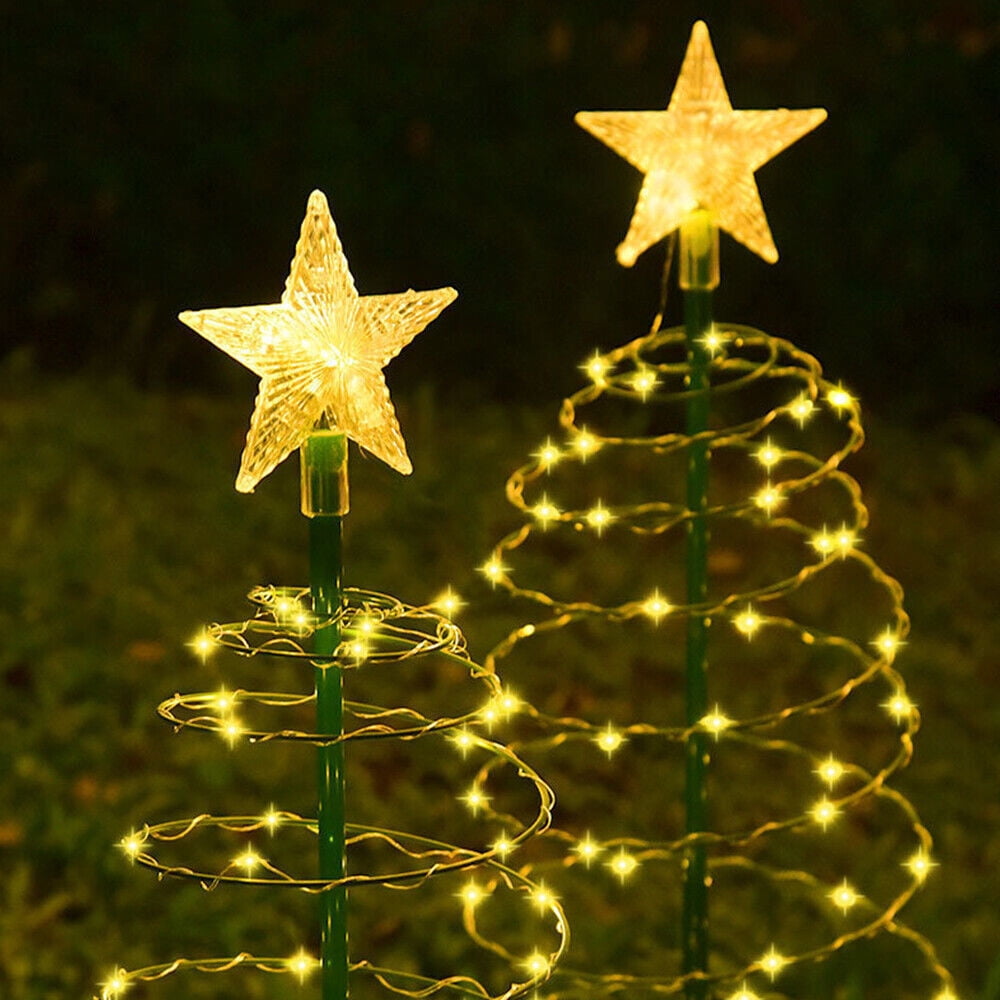 EROCK Christmas Tree Lights Solar 70 LED Lighted Tree Spiral Garden Pathway Decoration