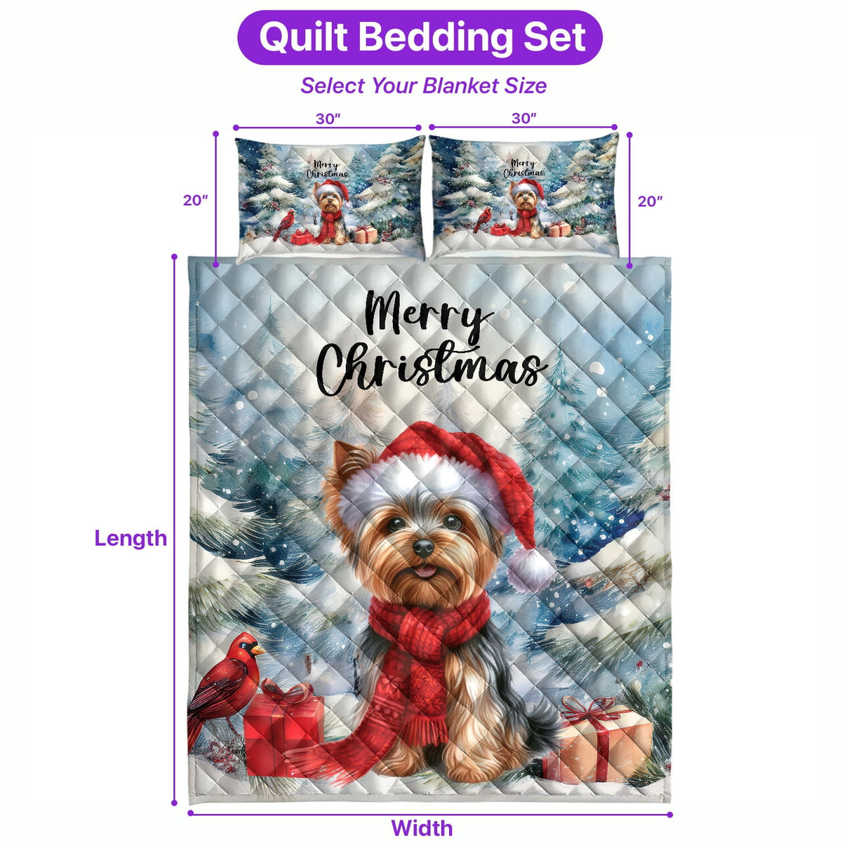 Merry Christmas French Bulldog Enjoys Woofmas Winter Xmas Holiday Quilt Bedding Set Dog Lover Gifts 1 Blanket Bed Cover 2 Pillowcases - 02022