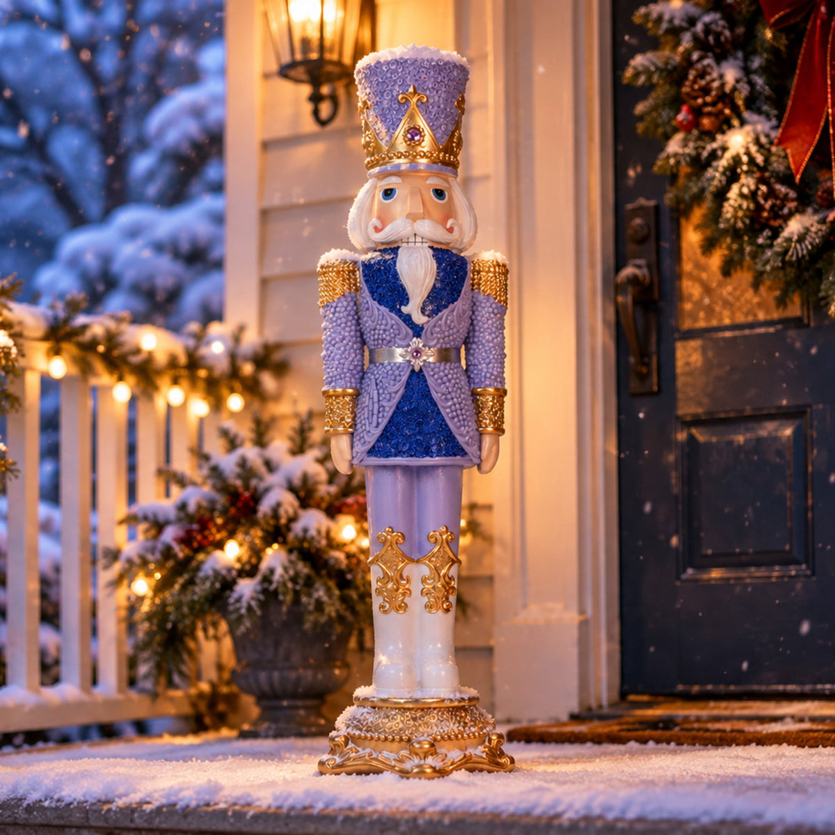 Sunnydaze Pink Polyresin Kenneth the Princely Nutcracker Christmas Statue, 37"