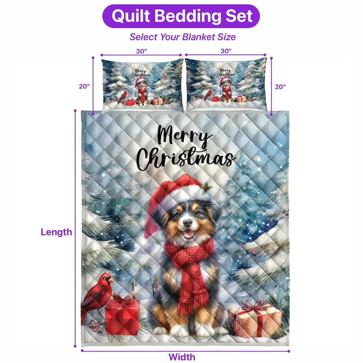 Merry Christmas French Bulldog Enjoys Woofmas Winter Xmas Holiday Quilt Bedding Set Dog Lover Gifts 1 Blanket Bed Cover 2 Pillowcases - 02022