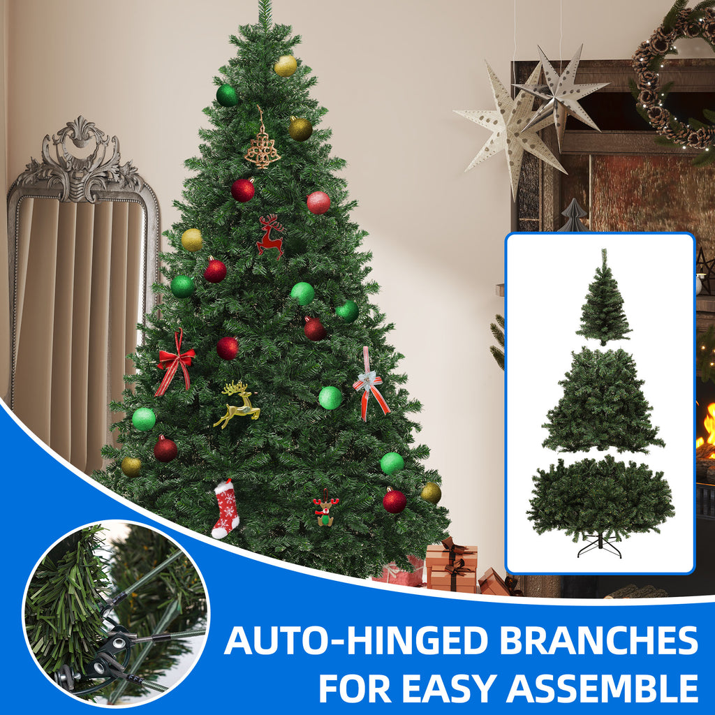 Dextrus 6ft Artificial Christmas Tree, Spruce Holiday Christmas Pine Tree with 880 Branch Tips & Metal Hinges, for Home, Office and Party Decor, Green