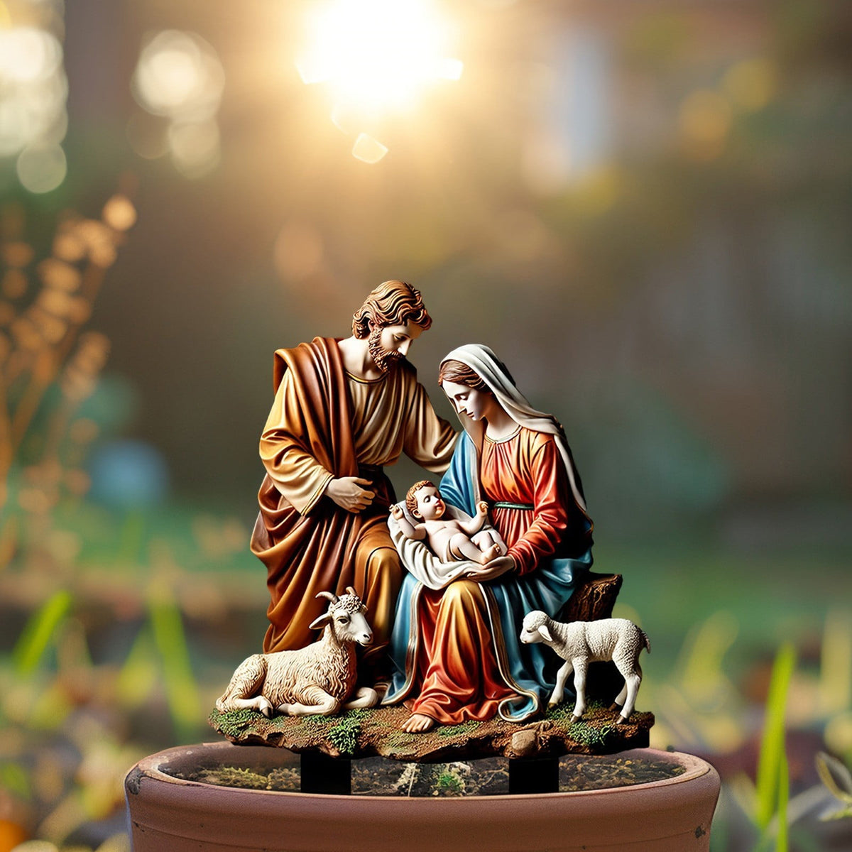 SLYNSHome Christmas Outdoor Nativity Stakes Decoration,Nativity Scene Statue Ground Insert 2024New Nativity Scene Birth Door Frame Xmas Decoration for Table,Bedrooms,Shops,Car or as Gifts
