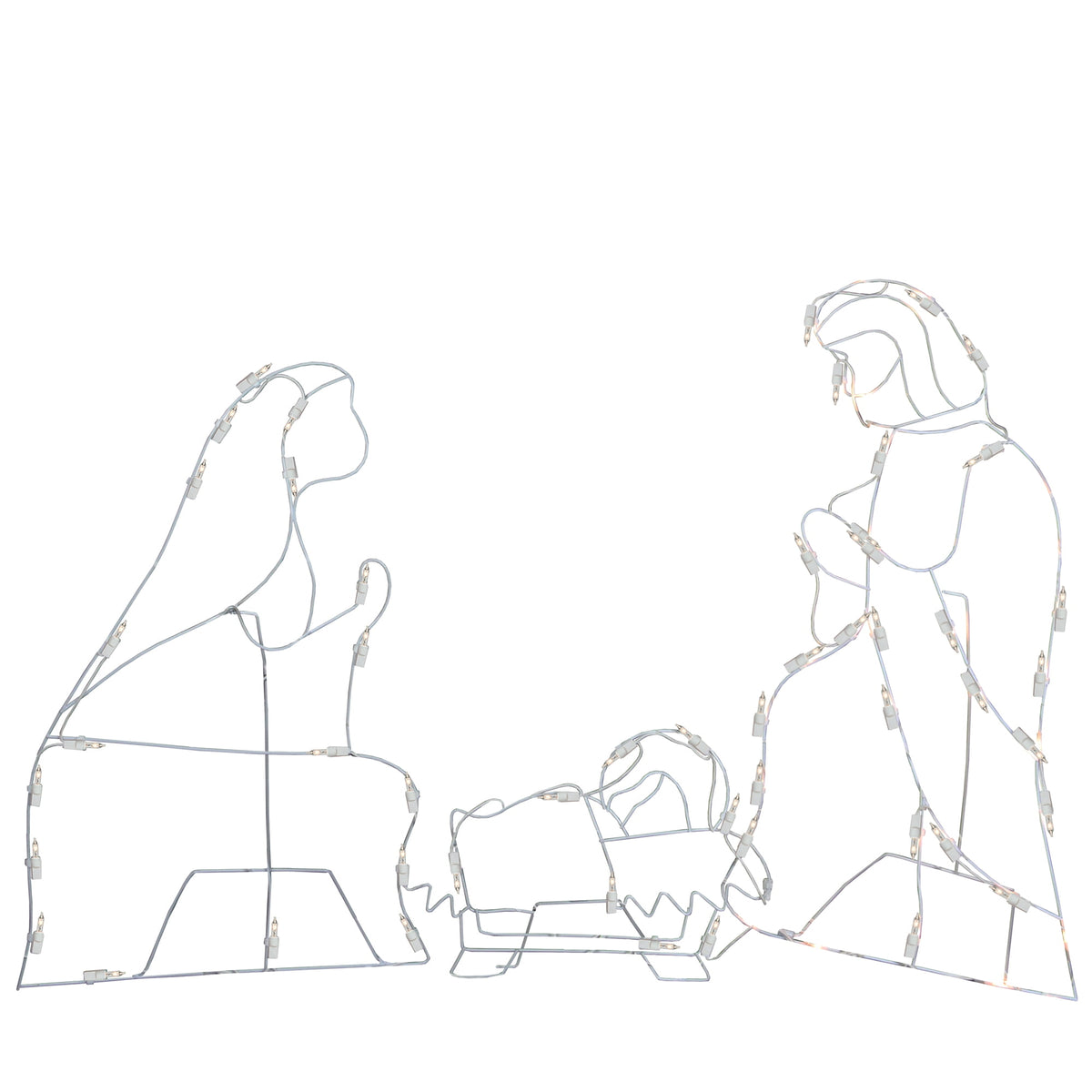 3-Piece Lighted Holy Family Nativity Scene Outdoor Christmas Decoration Set