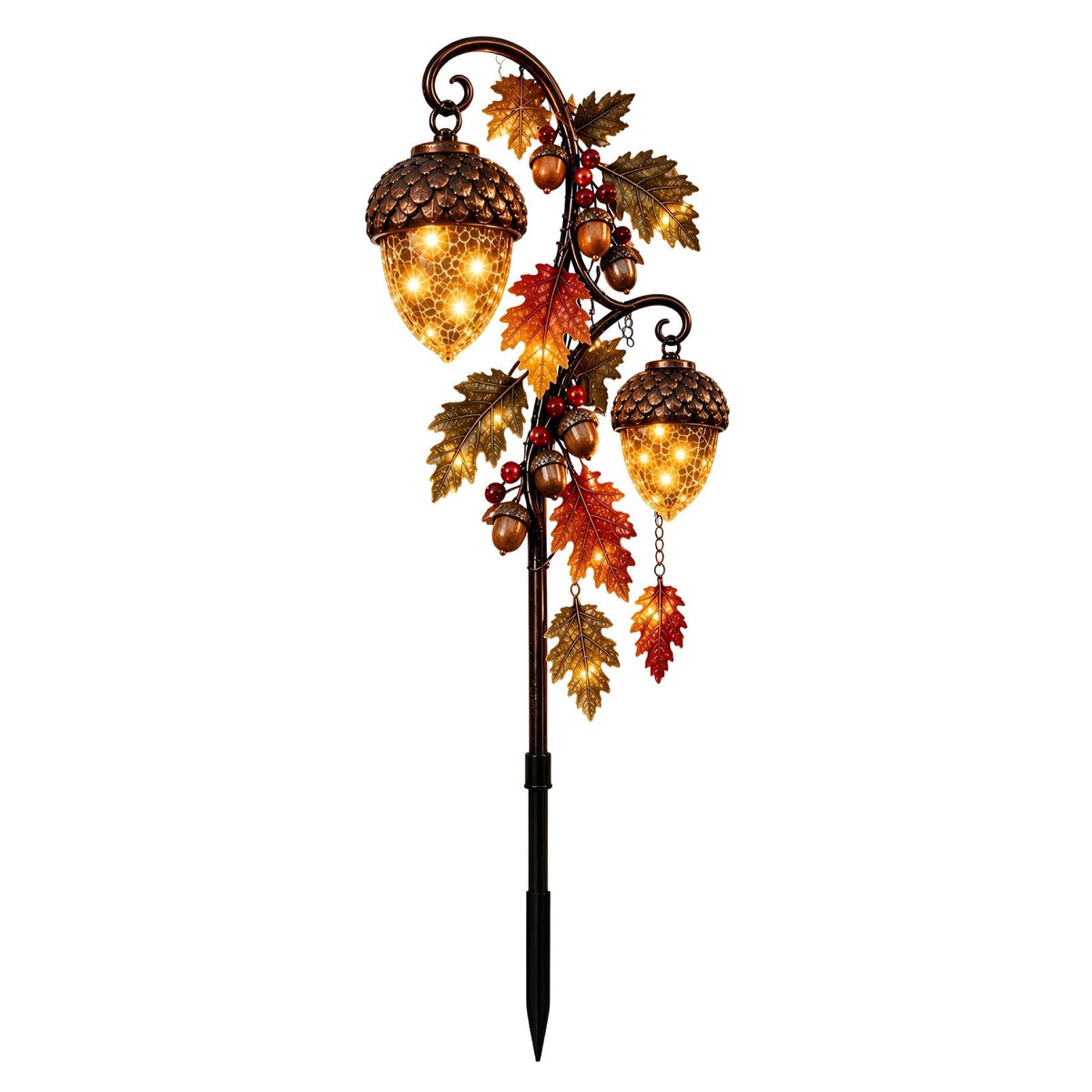 Luckky Santa’s Flying Sleigh Gift Cascade Solar Christmas Garden Light,Warm Golden Cascading LED Lights with Falling Gifts & Star,Solar Powered Outdoor Holiday Decor for Lawn,Pathway & Yard
