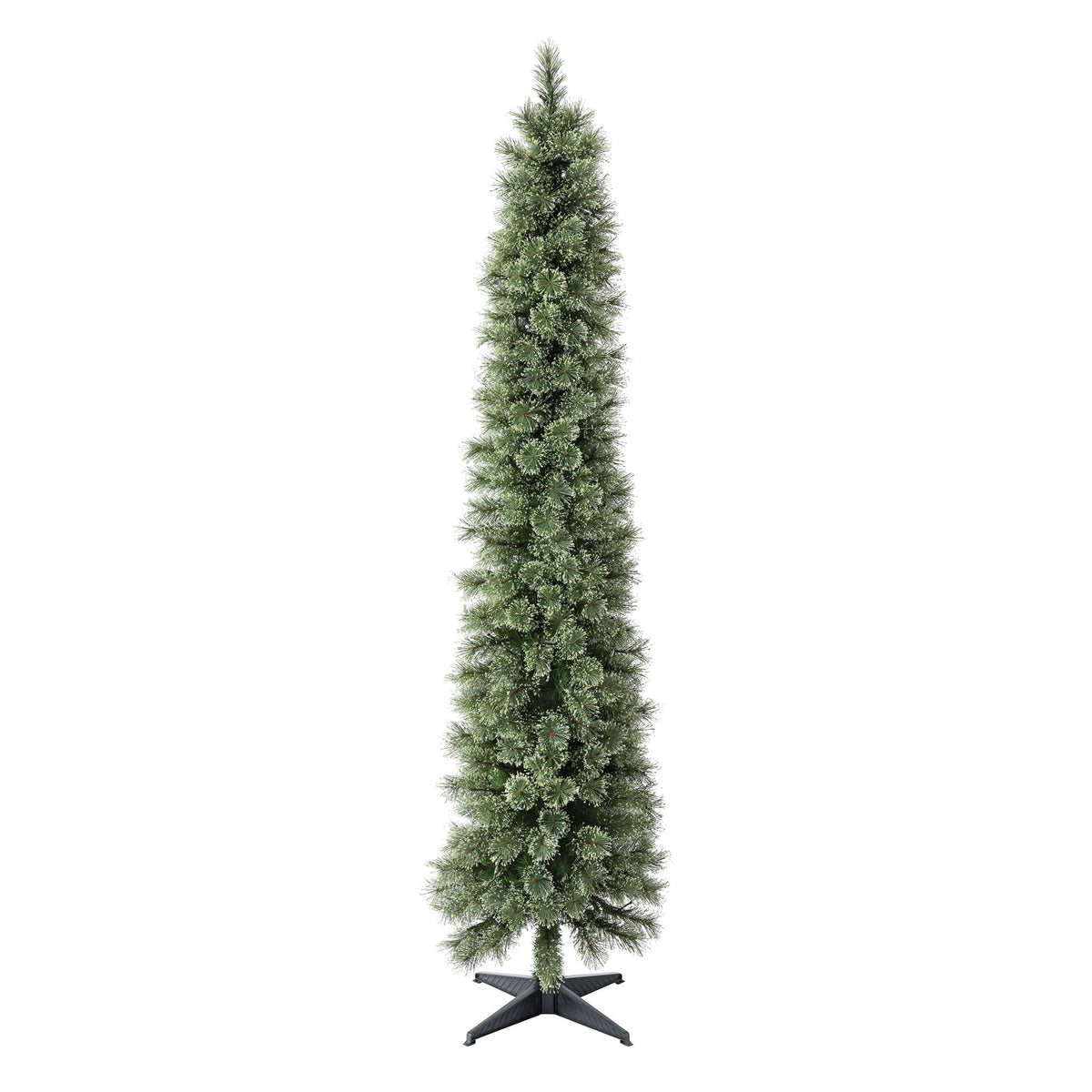 7' Pre-Lit Shelton Cashmere Pencil Fir Green Artificial Christmas Tree with 300 Warm White LED Lights and Stand, by Holiday Time
