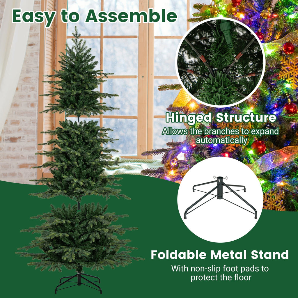 Topbuy 9 FT Pre-lit Artificial Christmas Tree Hinged Xmas Tree with 1770 Branch Tips 560 Multicolored & Warm White LED Lights