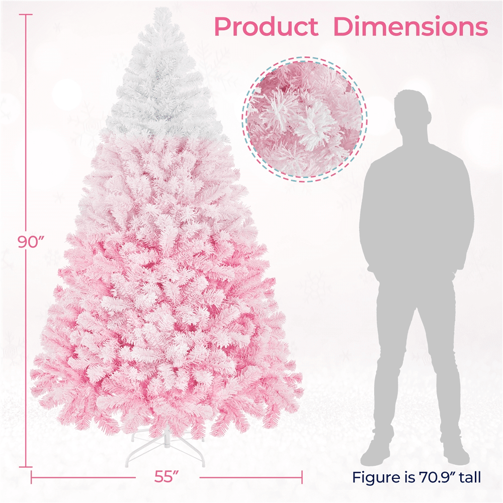 Alden Design 4.5 ft Pre-lit Flocked Christmas Tree with Warm Lights, Frosted White