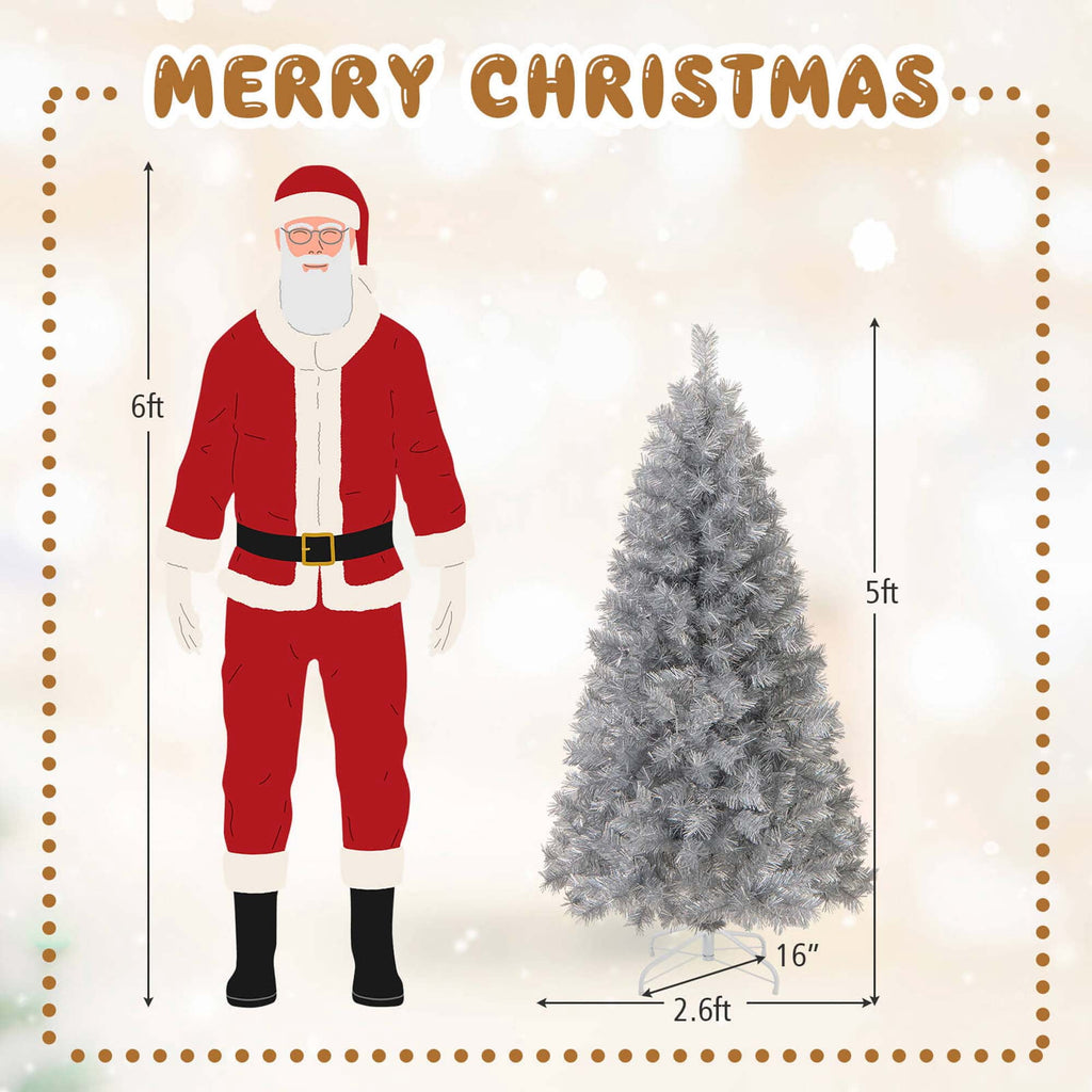 Costway 7 FT Christmas Tree Artificial Xmas Tree with 807 Branch Tips 400 LED Lights