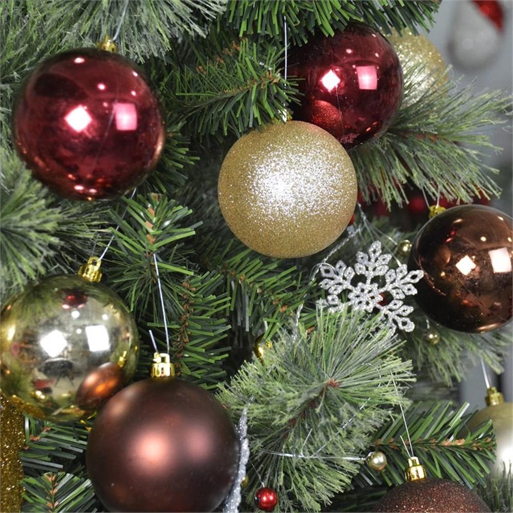 Jeco 50 Piece Shatterproof Plastic Christmas Ornament Set in Brown/ Gold/ Red
