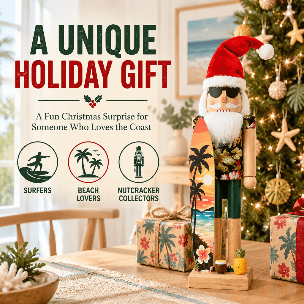 15 Inch Wooden Santa Nutcracker Tropical Christmas Decoration