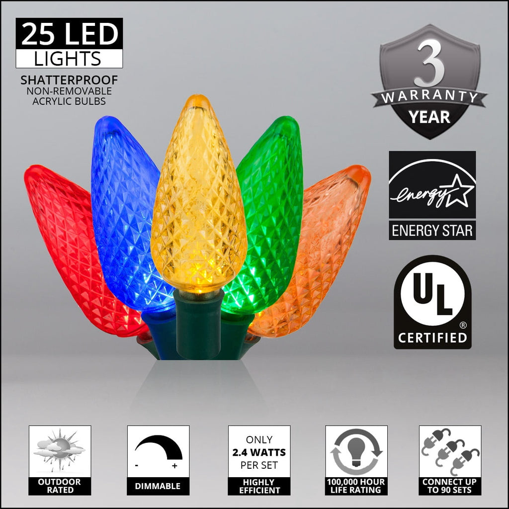 Wintergreen Lighting White LED String Lights Holiday Lightings, 17' (25 Count)