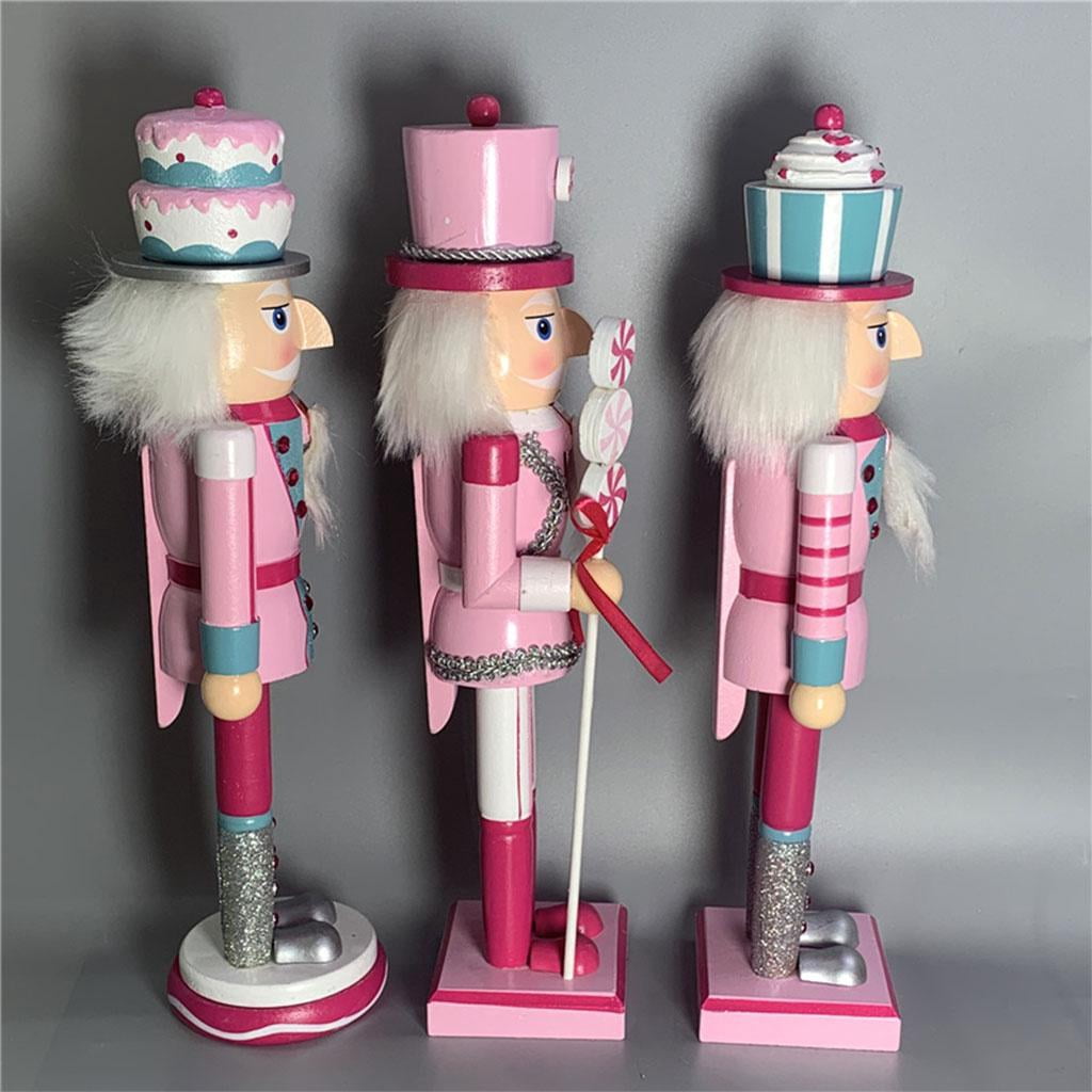 QSTDGVPW 3pcs 14" Nutcracker Solider Figures Puppet Doll Home Christmas Doll Ornament