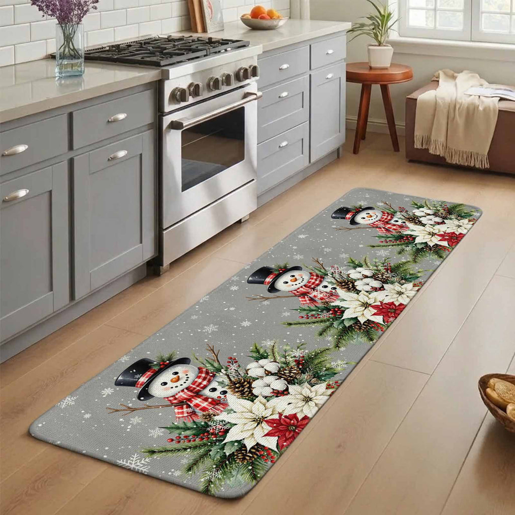 Red Truck Christmas Washable Area Rugs for Living Room Bedroom, Large Non Slip Indoor Floor Carpet Absorbent Xmas Tree Gnomes Navy Blue Snowflake Door Mat Rugs for Bathroom Entryway 63"x90.6"