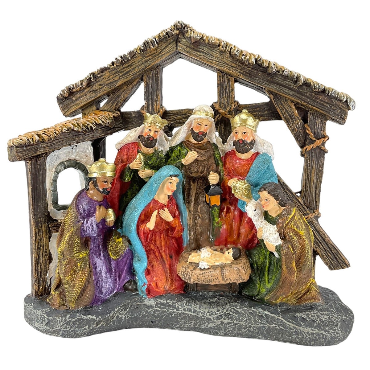 Gerson 2653910 Resin Nativity Scene, 8.4-inch Length