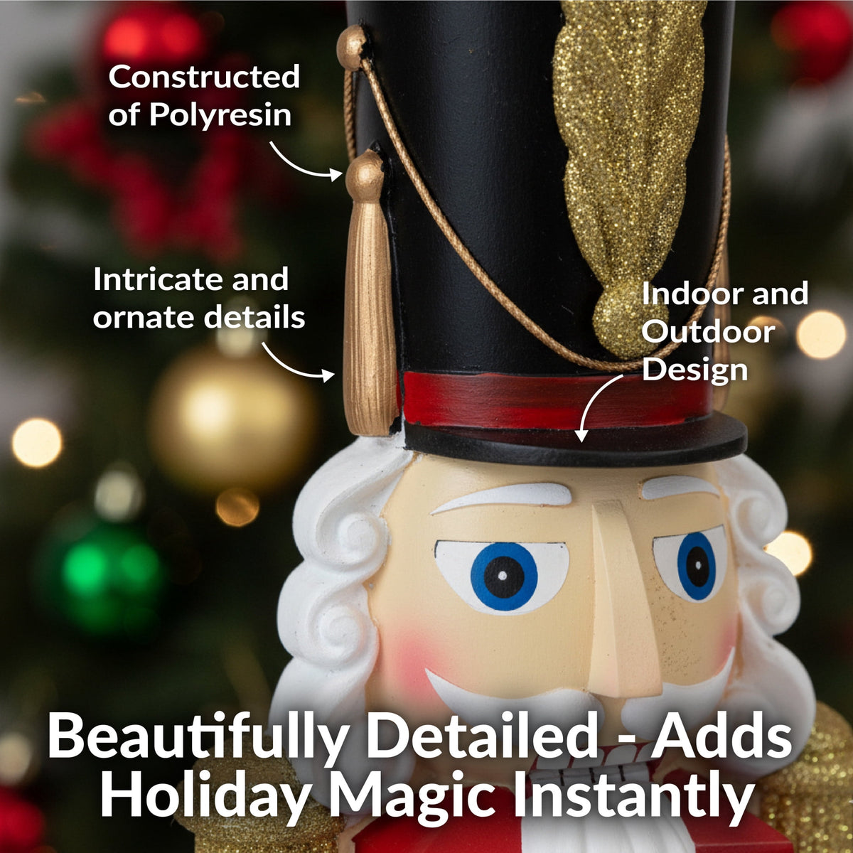 Sunnydaze Polyresin Kristoff the Christmas Nutcracker Statue, 37", 2-Count, Red & Green