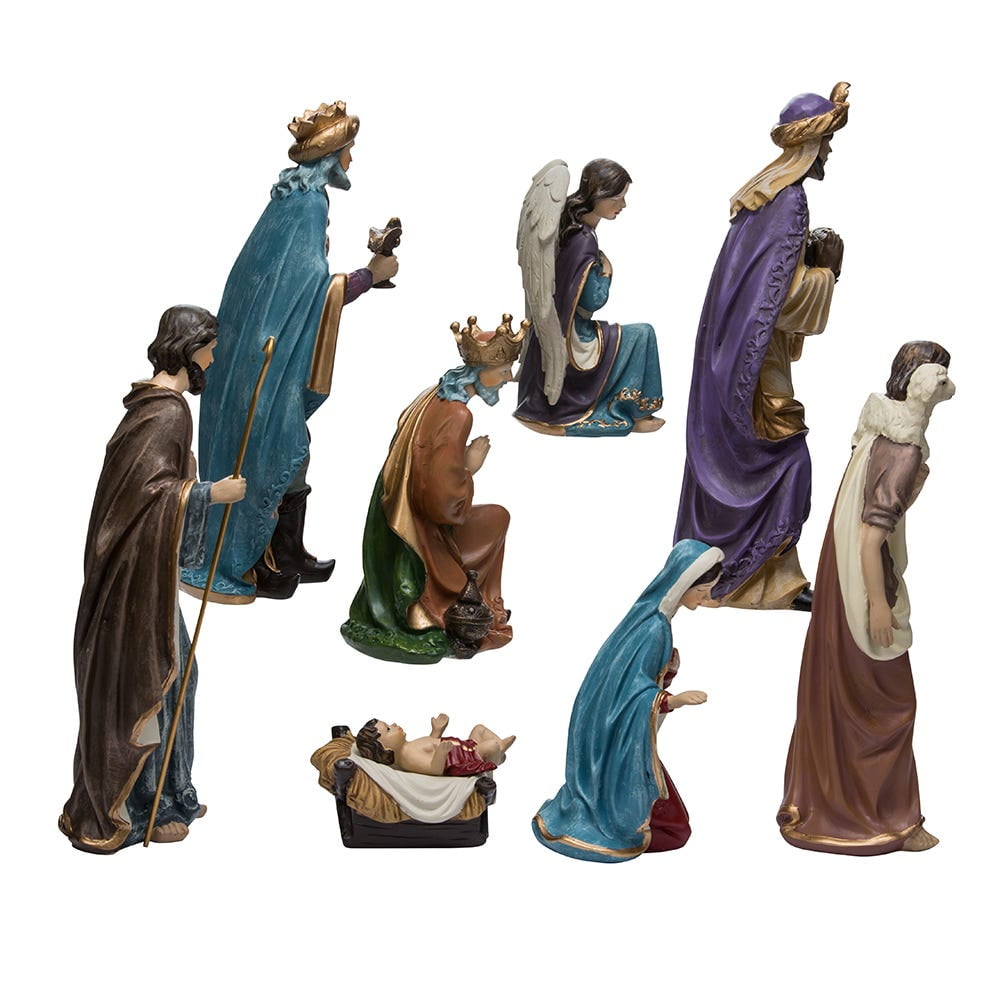 Kurt Adler 9-Inch Resin Nativity Set of 8 Pieces