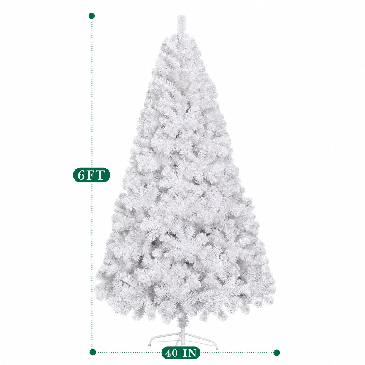 Yexmas Pre-Lit Artificial Christmas Tree,6ft White Christmas Tree with 300 Warm White & Multicolor Lights,Xmas Tree for Home, Holiday Party Decorations