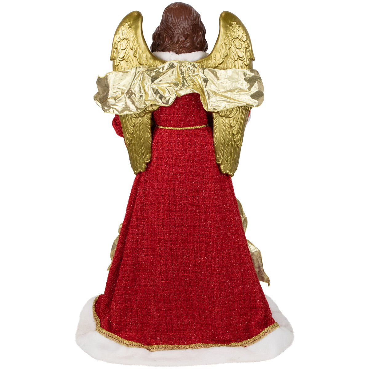 Northlight Commercial Size Angel Christmas Tree Topper with Wreath - 3' - Red and Green - Unlit