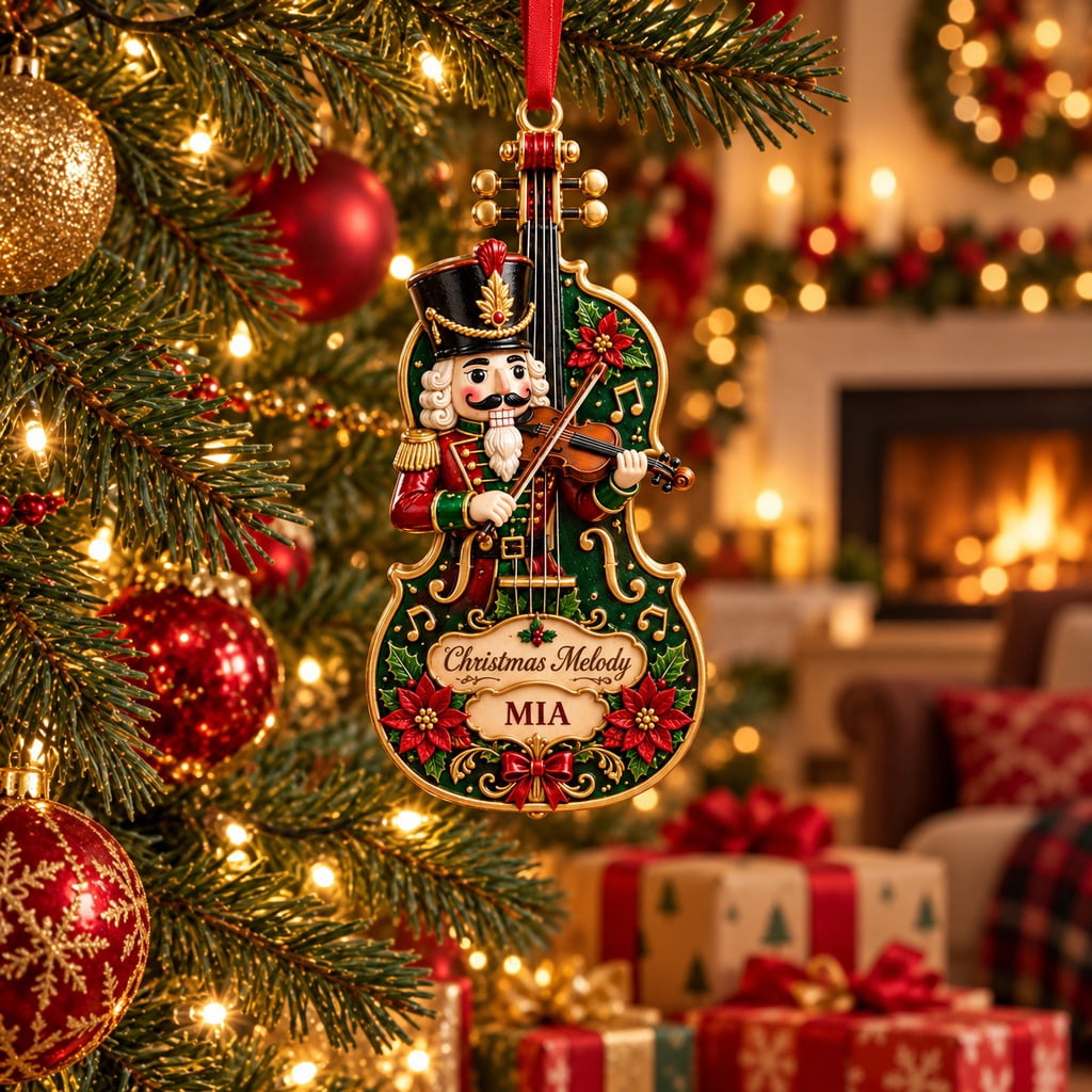 Personalized Christmas Ornament Nutcracker Violinist for Music Lovers