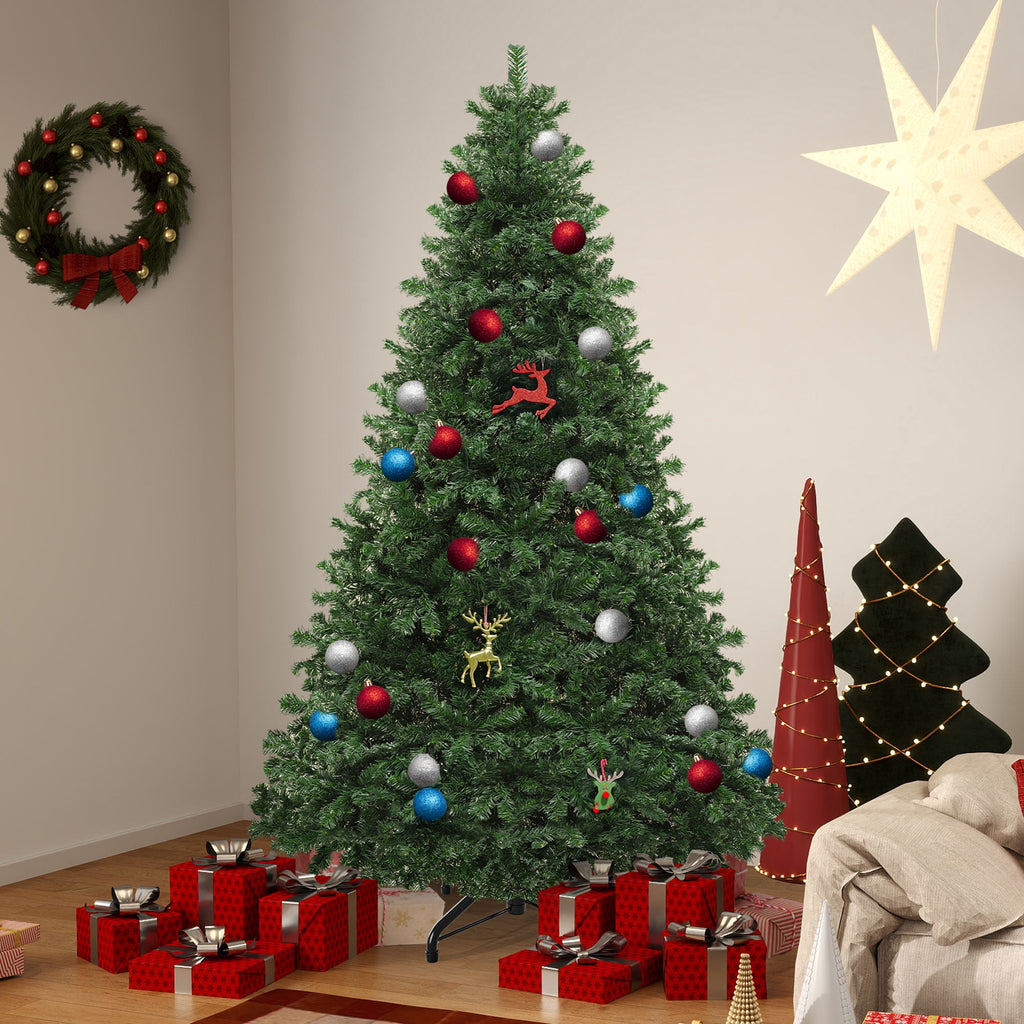 Dextrus 6ft Artificial Christmas Tree, Spruce Holiday Christmas Pine Tree with 880 Branch Tips & Metal Hinges, for Home, Office and Party Decor, Green