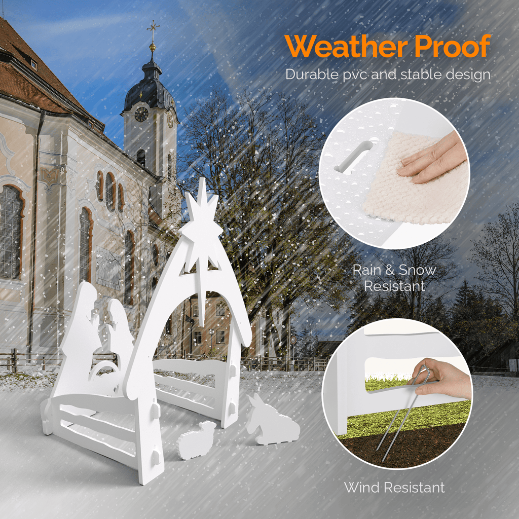 UBesGoo Weatherproof Lawn Nativity Scene Yard Display Outdoor Nativity Sets for Christmas