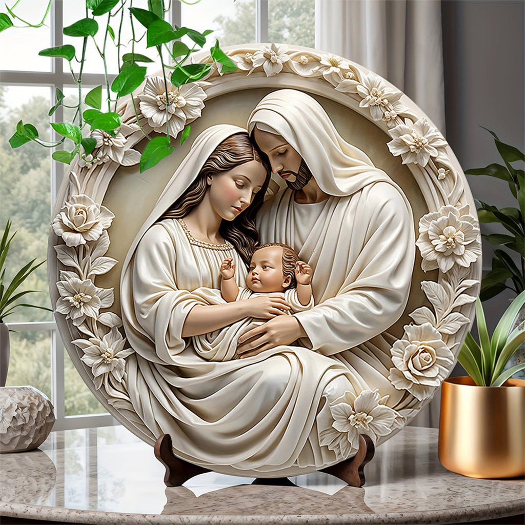 AuroraX Vintage Nativity Scene Sets for Christmas Decor,The Birth of Jesus Wooden Hanging Ornament Holiday Indoor Xmas Decor