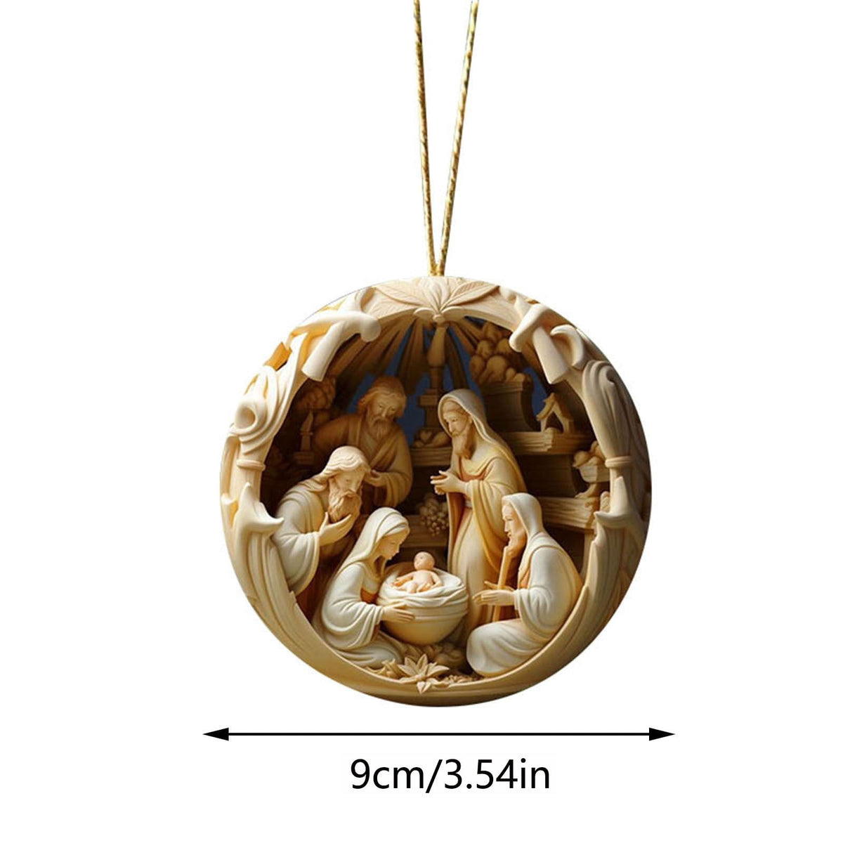 AuroraX The Birth of Jesus Nativity Scene Sets for Christmas Decor,Vintage Acrylic Hanging 3.5 Inch Ornament Indoor Holiday Christian Decor