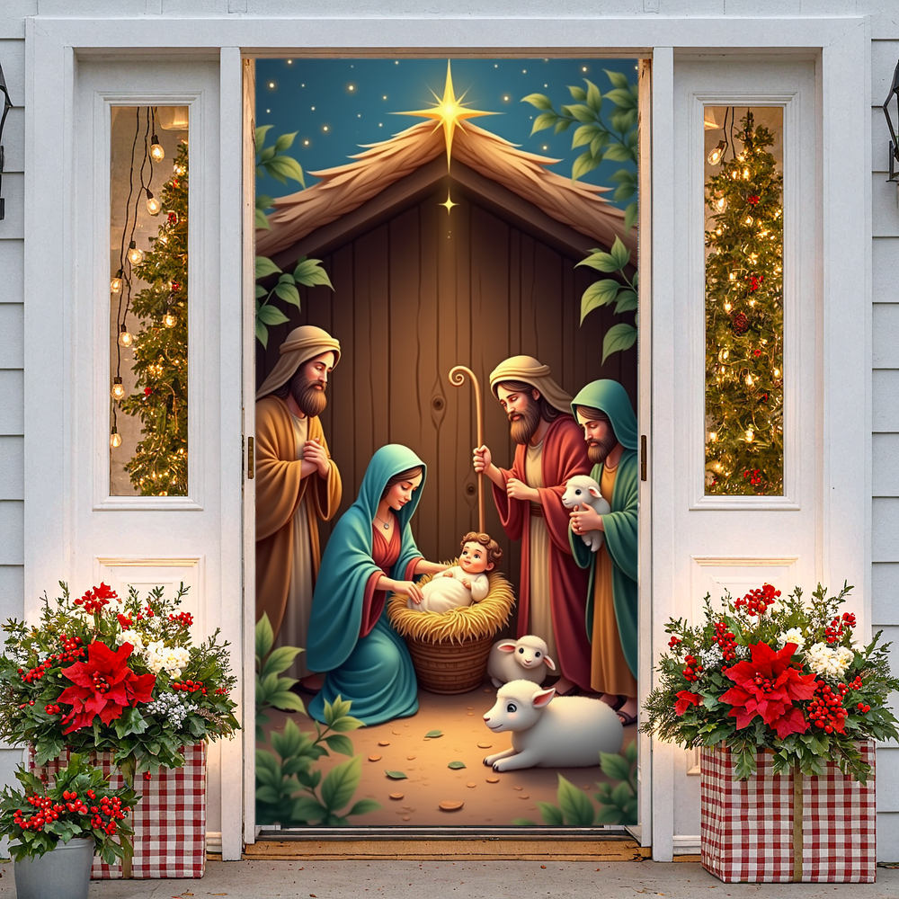 Religious Theme Nativity Scene Christmas Decoration Holy Family Manger Scene for Christmas Celebration Indoor Decoration Holiday Event