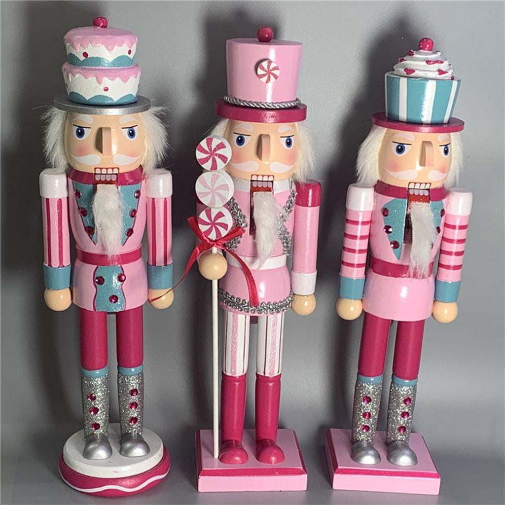 QccHieUs 3pcs 14" Nutcracker Solider Figures Puppet Doll Home Christmas Doll Ornament