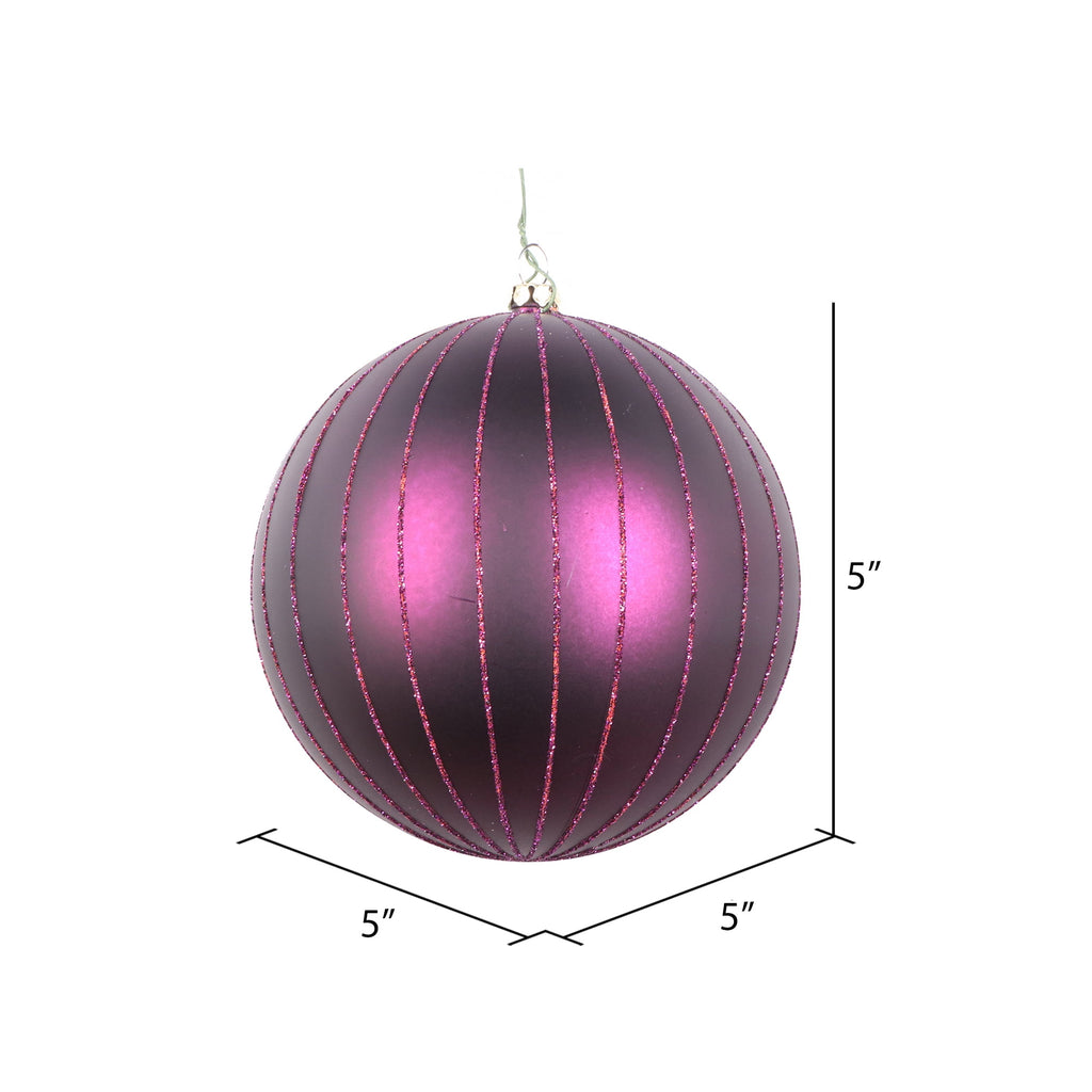 Vickerman 6" Rose Gold Matte Glitter Ball Christmas Ornament, 2 pieces per bag
