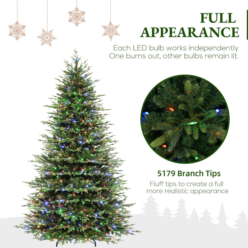VIVATREES 12FT Pre-Lit Artificial Christmas Tree, 8165 Branch Tips 850 LED Lights, 10 Lighting Modes, PE+PVC Foliage, Foot Pedal Control Xmas Tree for Home, Office Decor