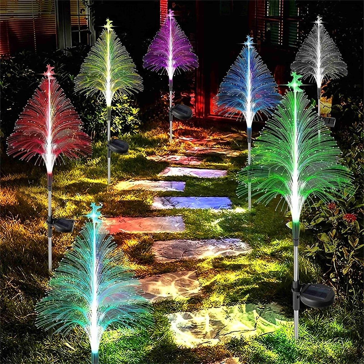 BOPORO 7 Modes Outdoor Christmas Lights, ZROBM C9 LED Solar Christmas Lights near Me, IP65 Waterproof Solar Outdoor Christmas Tree Lights for House