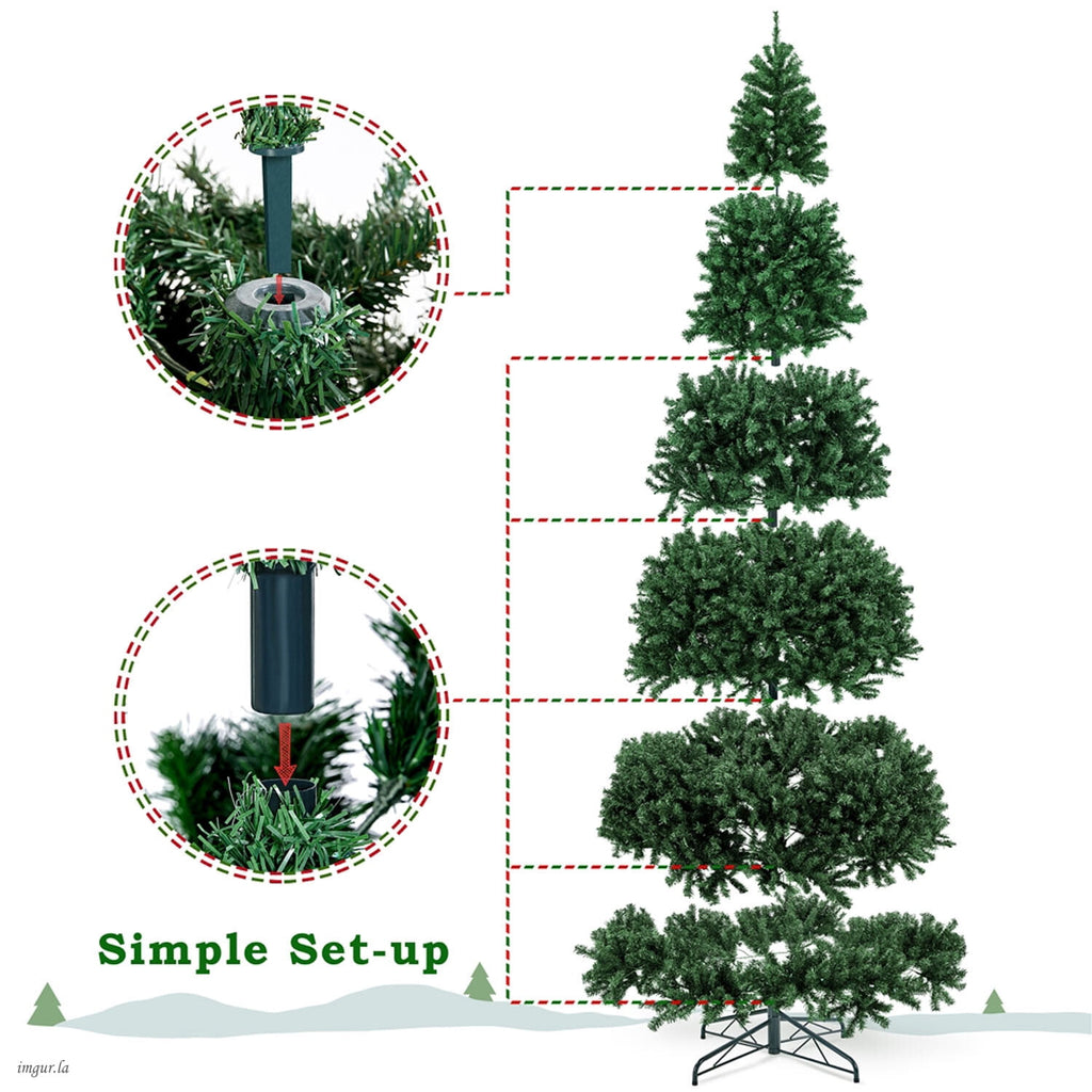 Alden Design 4FT Artificial Pre-lit Christmas Fir Tree with Foldable Stand,70 LED Warm Lights,Black