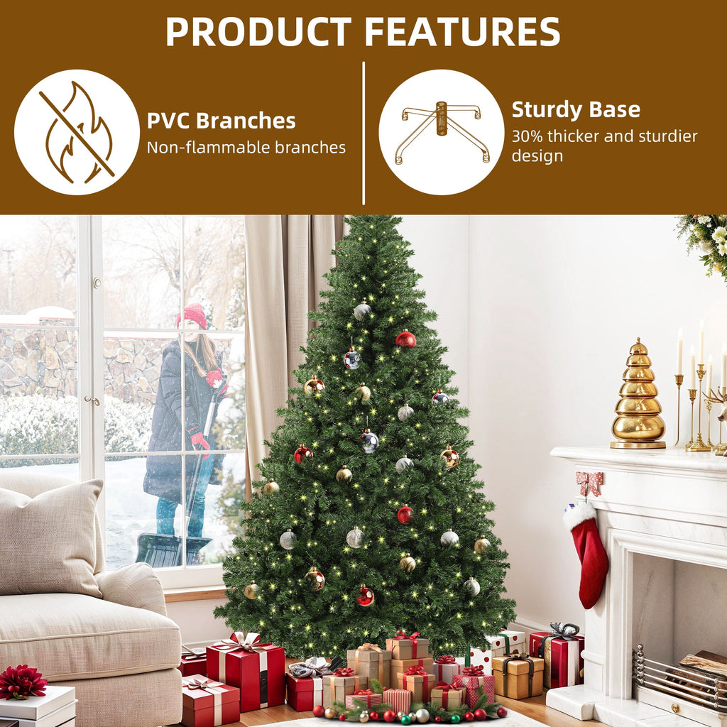 Dextrus 6ft Artificial Christmas Tree, Spruce Holiday Christmas Pine Tree with 880 Branch Tips & Metal Hinges, for Home, Office and Party Decor, Green