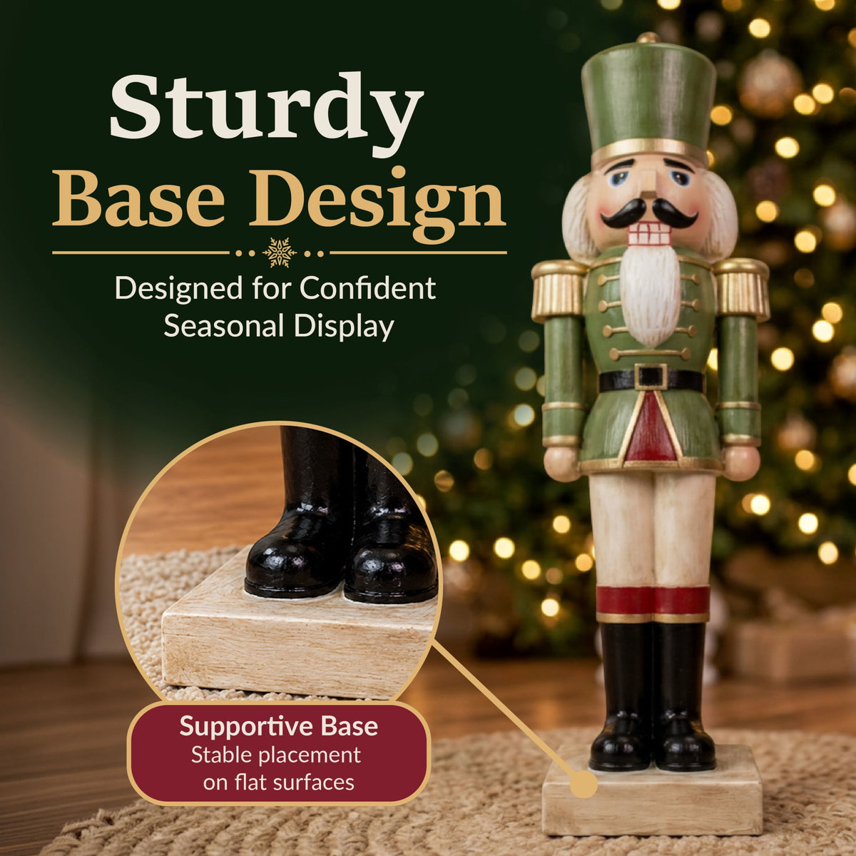 Sunnydaze Green Polyresin Ivan the Rustic Nutcracker Christmas Statue, 33" (2-Pack)