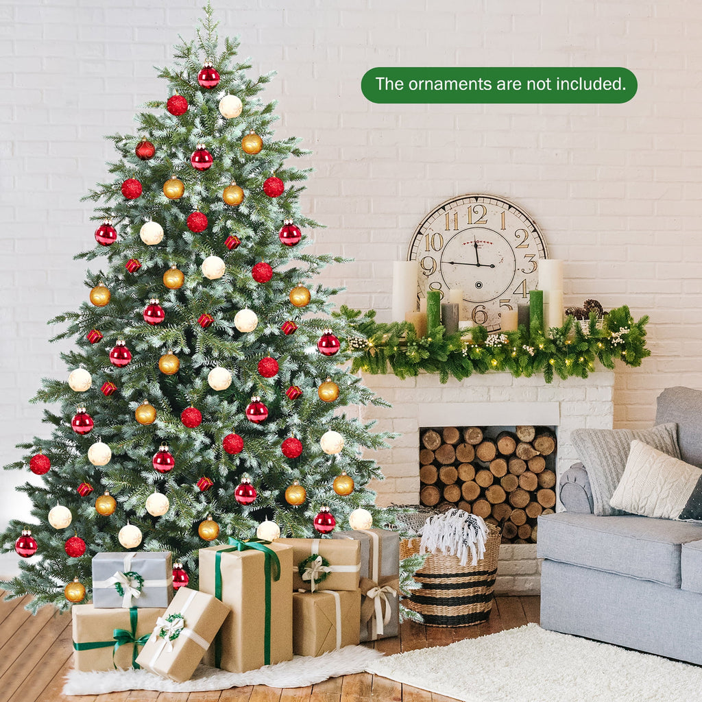 Costway 8ft Hinged Artificial Christmas Spruce Tree w/ 1658 Mixed PE & PVC Tips