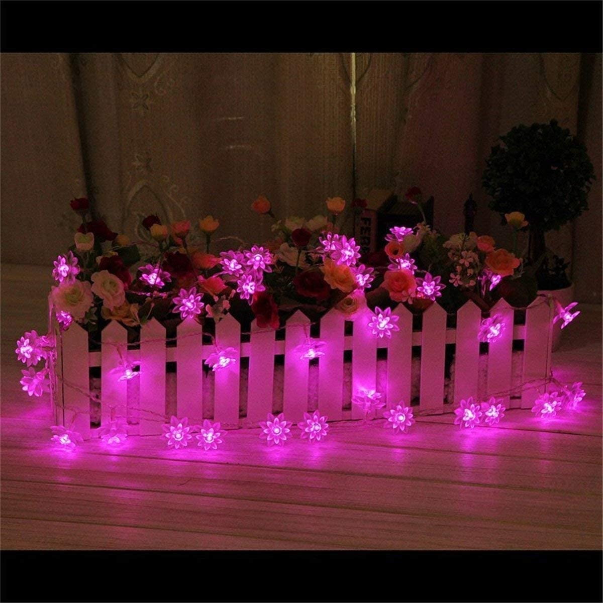 HESHENG Solar Lotus Flowers String Lights, Waterproof 40ft 100LEDs Lights Fairy Lights Outdoor 8 Modes Festival Lighting for Patio Yard Tree Wedding Party Christmas Decoration, Multicolor